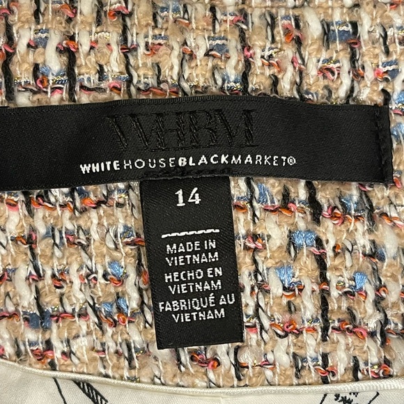 White House Black Market Pink Tweed Double Breasted Studio Blazer Jacket Sz 14 - Picture 3 of 7